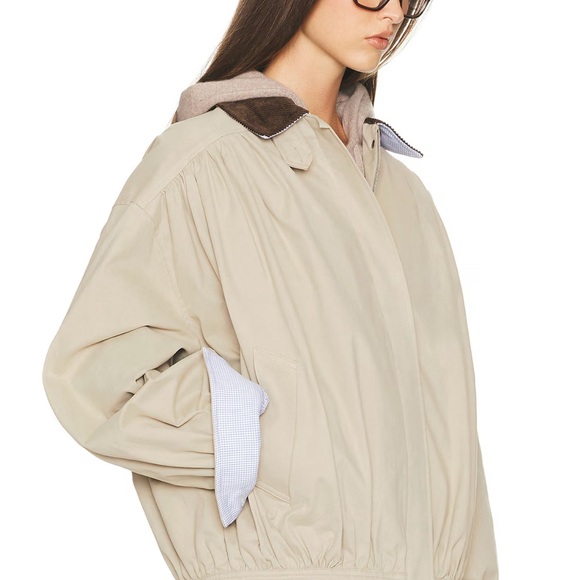 HELSA Shirred Bomber Jacket With Corduroy Collar - Picture 2 of 7